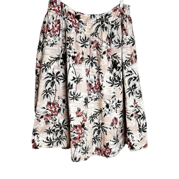 Torrid Hawaiian print ZIP closure, multicolor midi full skirt sz 12 - Picture 1 of 10